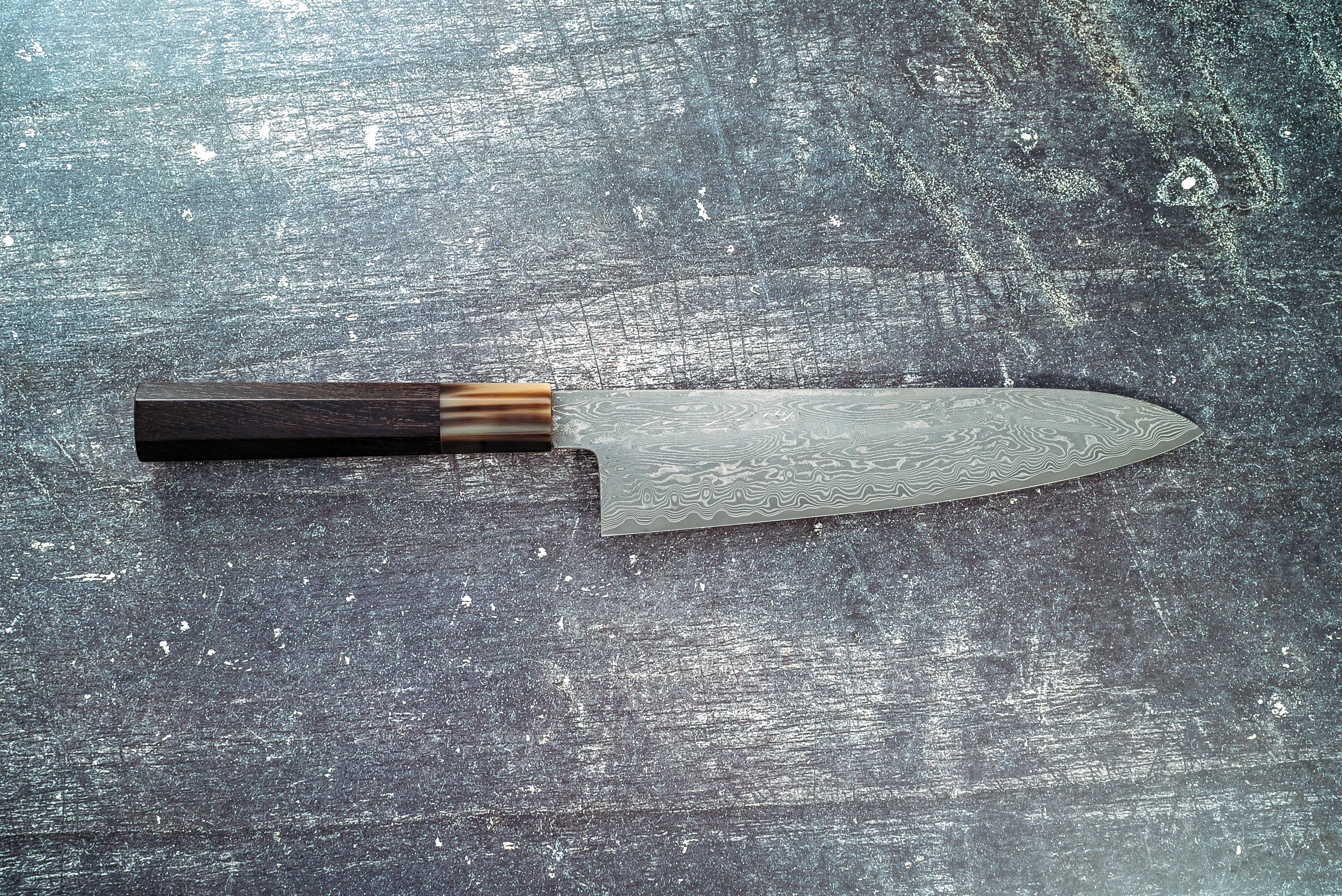Sakai Kikumori Nakagawa SPG Strix Damascus Gyuto 210mm - Thecooksedge