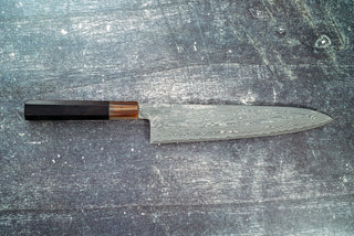 Sakai Kikumori Nakagawa SPG Strix Damascus Gyuto 240mm - Thecooksedge