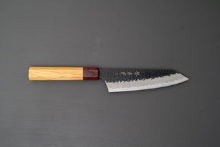 Sakai Takayuki AS Kurouchi Kengata Santoku 160mm - Thecooksedge