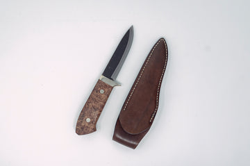 Takeda NAS Moriya Sheath Knife w/Rosewood Burl Handle - Thecooksedge