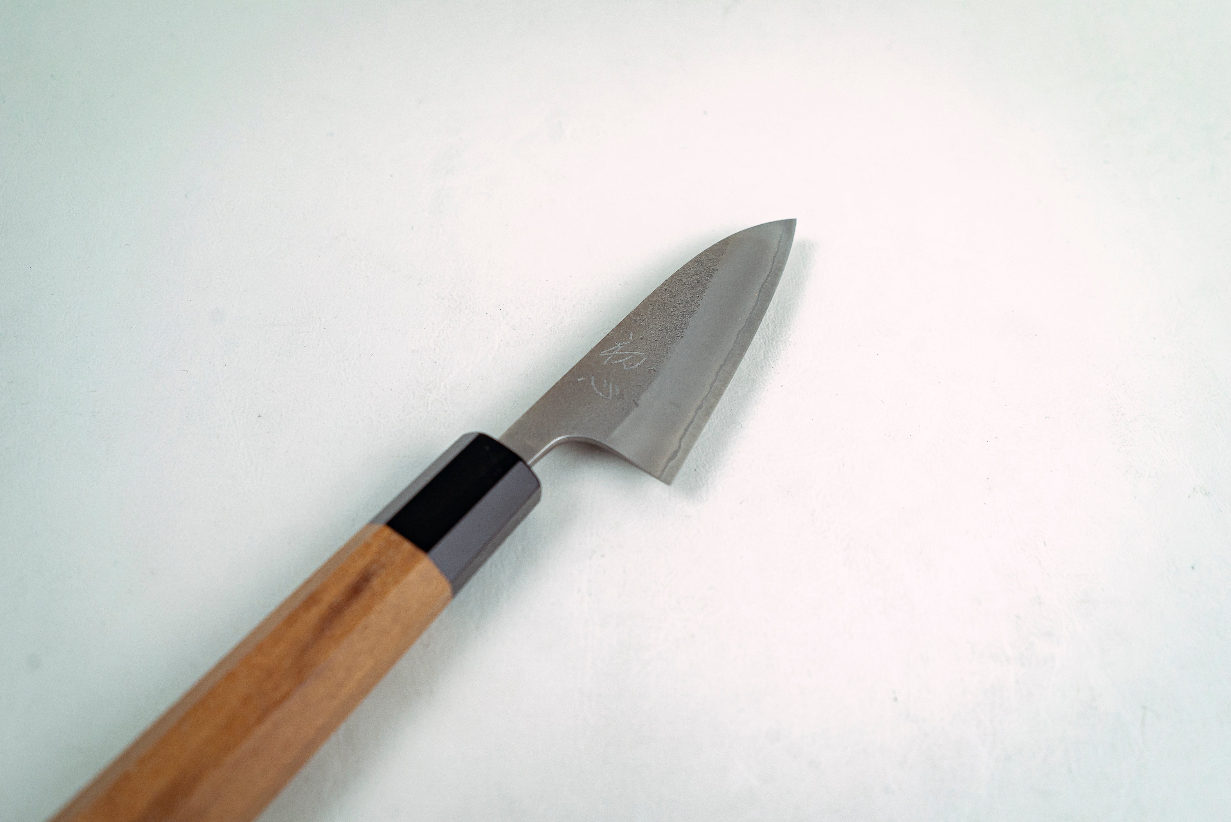 Yoshikane Hamono White #2 Nashiji Stainless Clad Paring 80mm - Thecooksedge