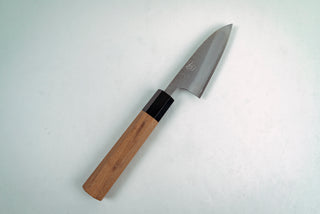 Yoshikane Hamono White #2 Nashiji Stainless Clad Paring 80mm - Thecooksedge