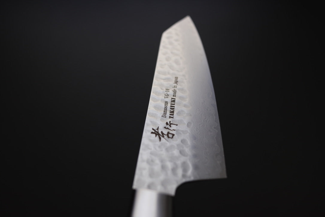 Sakai Takayuki 33 Layer Damascus Kengata Santoku 160mm - Thecooksedge