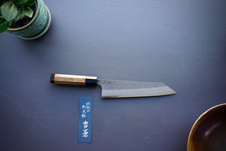 Yoshikane White #2 Kurouchi Tuschime Kiristuke Gyuto 210mm - Thecooksedge