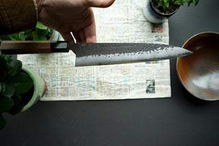 Shinkiro AS Damascus Kurouchi Tsuchime Gyuto 240mm - Thecooksedge