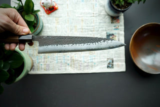 Shinkiro AS Damascus Kurouchi Tsuchime Gyuto 240mm - Thecooksedge