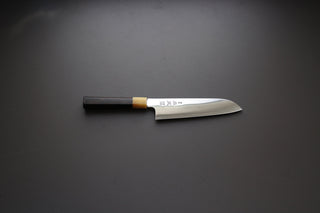 Sukenari ZDP189 Migaki Santoku 180mm w/Ebony Handle - Thecooksedge