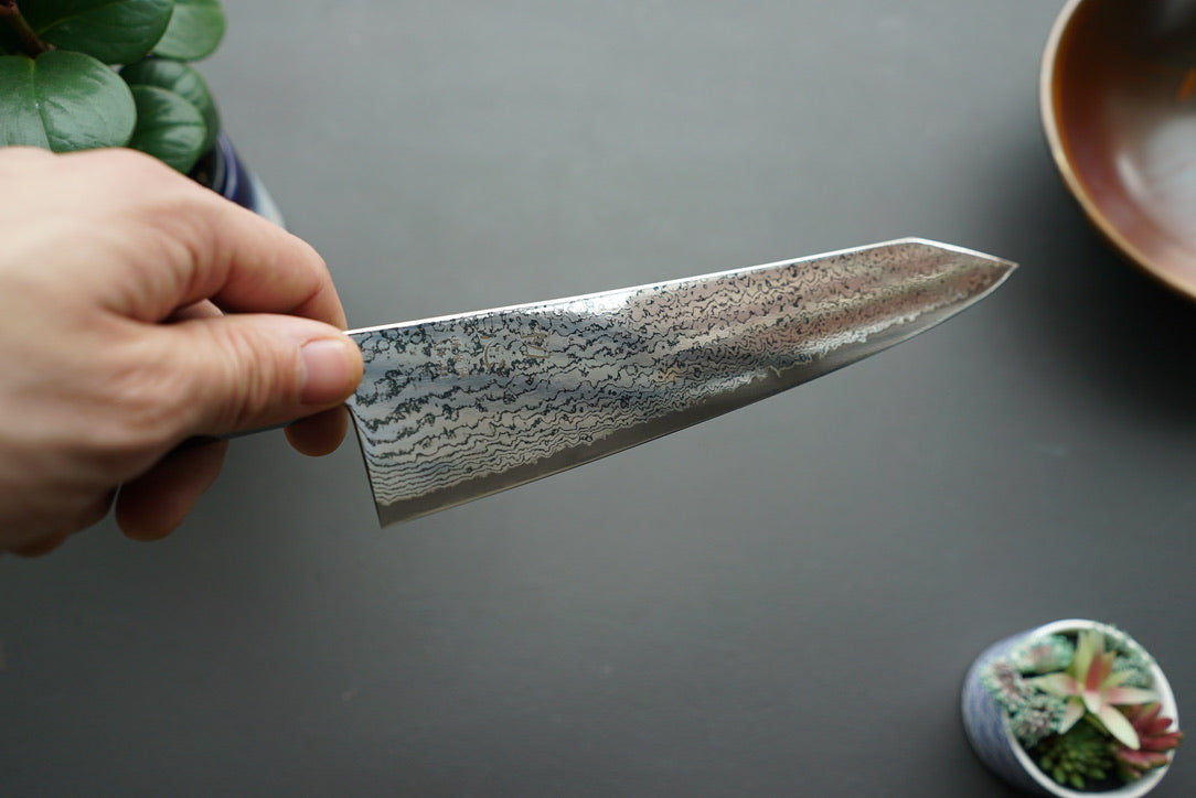 Hatsukokoro Sunaarashi Kurozome Damascus Kiritsuke Gyuto 240mm - Thecooksedge