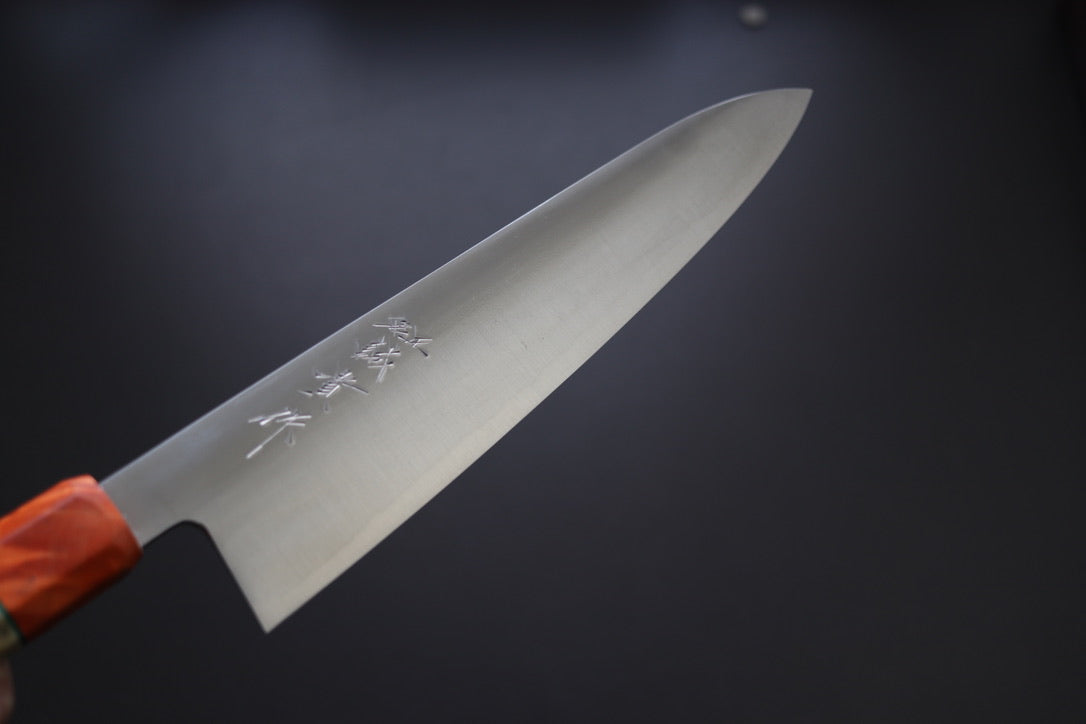 Shigeki Tanaka Migaki Aogami#2 Gyuto 240mm w/Custom Handle - Thecooksedge