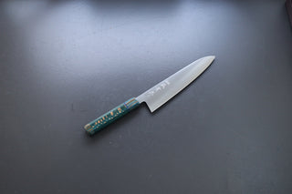 Shigeki Tanaka Migaki Aogami#2 Gyuto 210mm w/Custom Handle - Thecooksedge