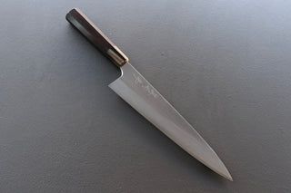 Mazaki Migaki Gyuto 240mm w/Ebony and White Buffalo Horn Handle - Thecooksedge