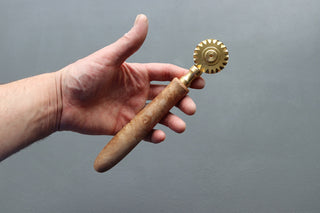 Brass Pasta Cutter w/ Custom Burl Handle - Thecooksedge