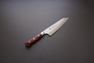 Sakai Takayuki 33 Layer Damascus Kengata Santoku 160mm - Thecooksedge