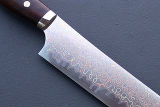 Nigara Hamono Rainbow Damascus Sakimaru Sujihiki 450mm - Thecooksedge