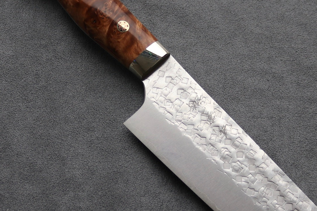 Yoshimi Kato SG2 Tsuchime Santoku - Thecooksedge