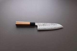 Hatsukokoro Inazuma AS Damascus Santoku 170mm - Thecooksedge