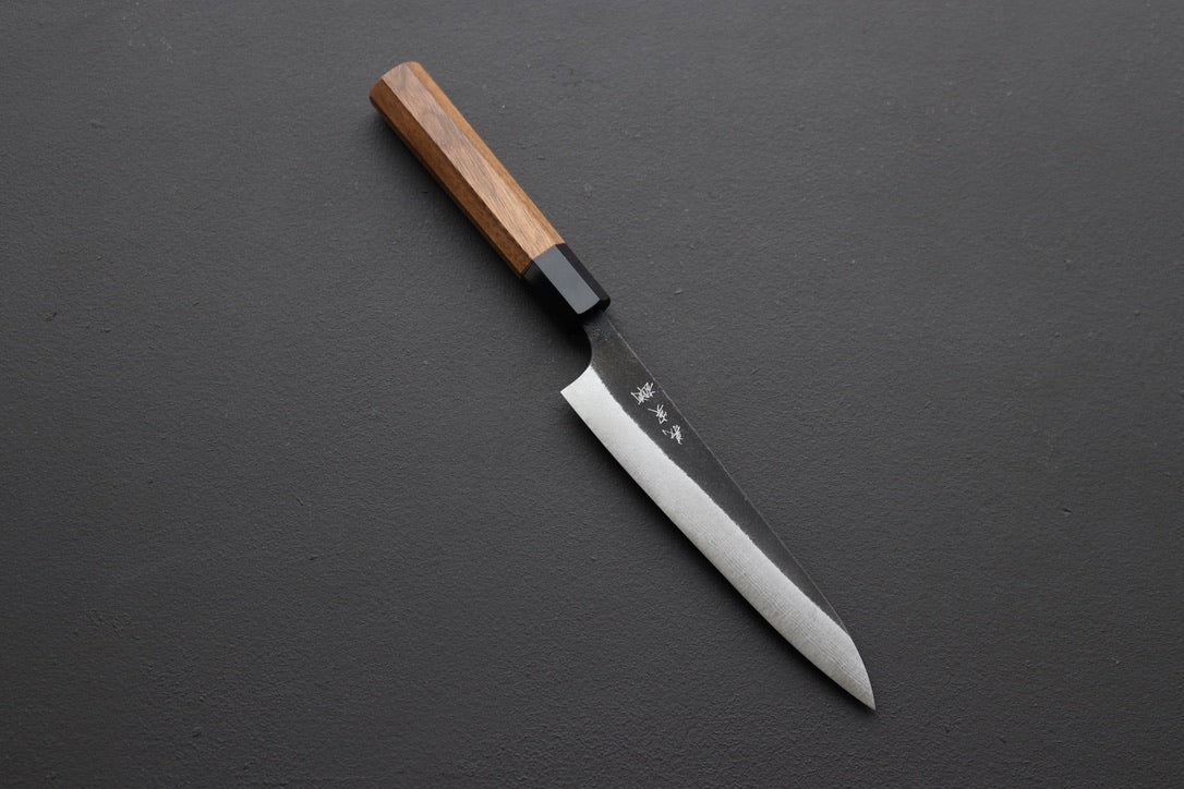 Yoshimi Kato Damascus Kurouchi AS Petty 150mm - Thecooksedge