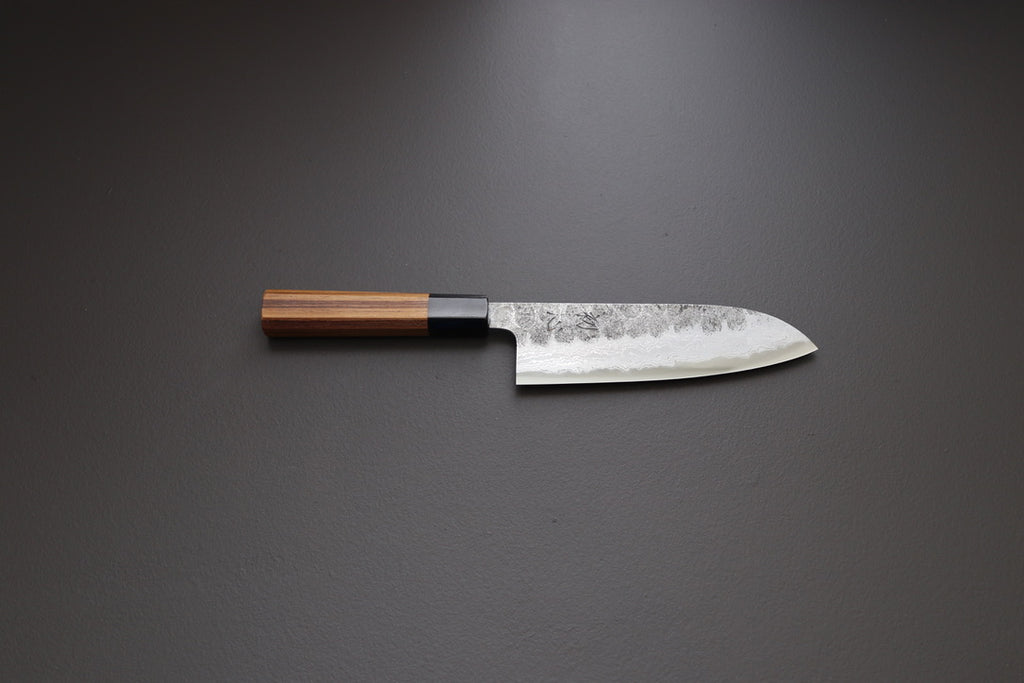 Hatsukokoro Inazuma AS Damascus Santoku 170mm - Thecooksedge
