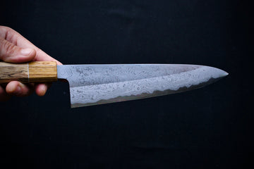 Yoshikazu Tanaka White#1 Damascus Gyuto 240mm w/Spalted Maple Handle - Thecooksedge