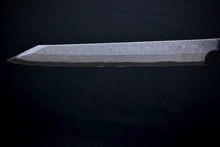 Nigara Hamono Anmon Kurozome Left Handed Kiritsuke Yanagiba 330mm - Thecooksedge