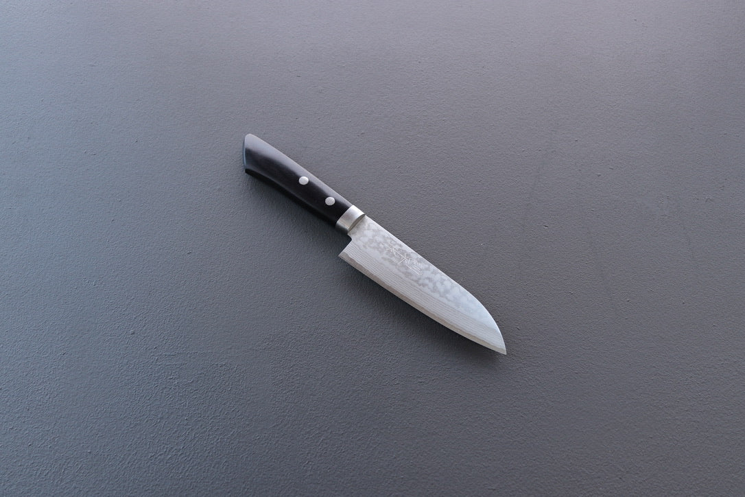 Masutani Damascus Ko-Santoku 130mm - Thecooksedge