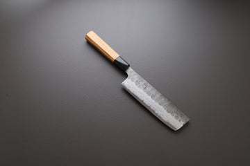 Hatsukokoro Inazuma AS Damascus Nakiri 165mm - Thecooksedge