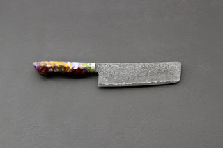 Shigeki Tanaka R2 Damascus Nakiri 170mm w/Custom Western Acrylic - Thecooksedge
