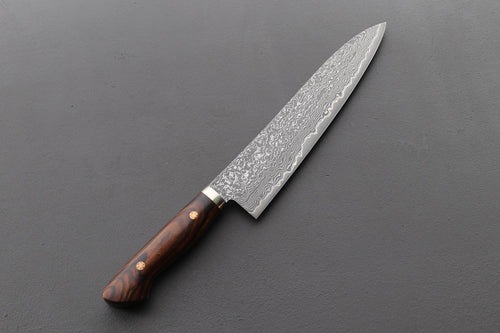 Shigeki Tanaka R2 Damascus Gyuto 240mm Western Ironwood - Thecooksedge