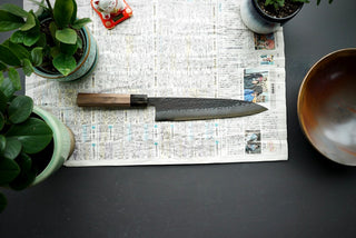 Shinkiro AS Damascus Kurouchi Tsuchime Gyuto 240mm - Thecooksedge