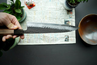Shinkiro AS Damascus Kurouchi Tsuchime Gyuto 240mm - Thecooksedge
