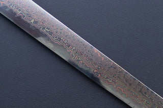 Nigara Hamono Rainbow Damascus Sakimaru Sujihiki 450mm - Thecooksedge
