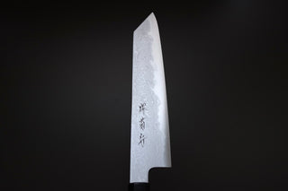 Sakai Kikumori x Yoshikazu Tanaka Blue Damascus Kiritsuke 210mm - Thecooksedge