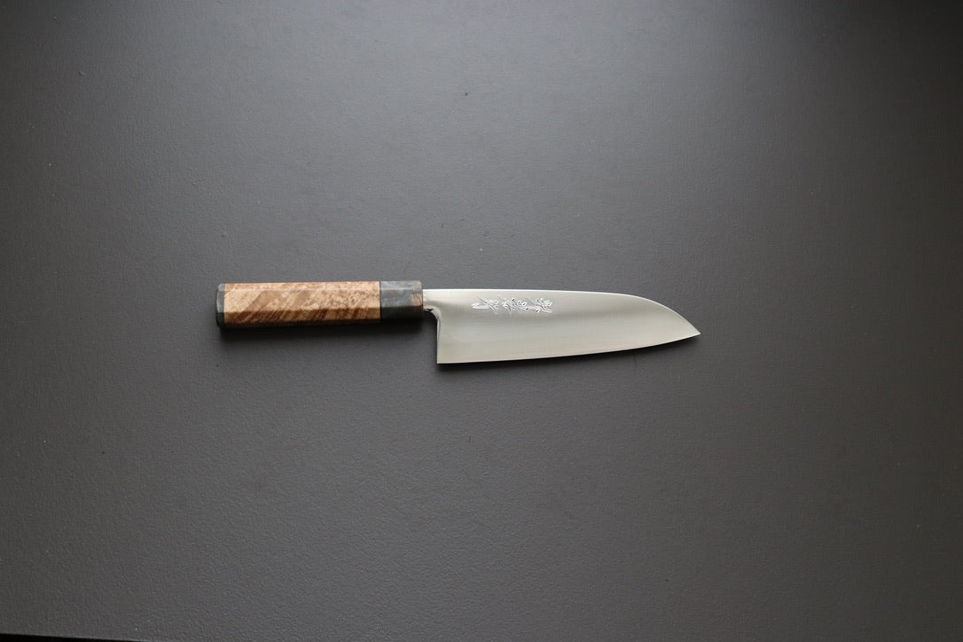 Sakai Takayuki SRS-15 Santoku 165mm custom handle - Thecooksedge