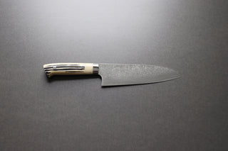 Takeshi Saji R2 Damascus Santoku 180mm Staghorn handle - Thecooksedge