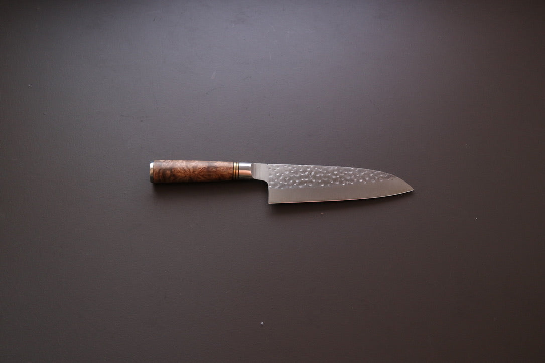 Takeshi Saji R2 Quince Handle Santoku 180mm - Thecooksedge