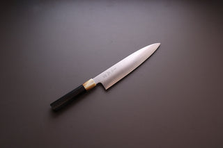 Sukenari ZDP189 Migaki Gyuto 240mm w/Ebony Handle - Thecooksedge
