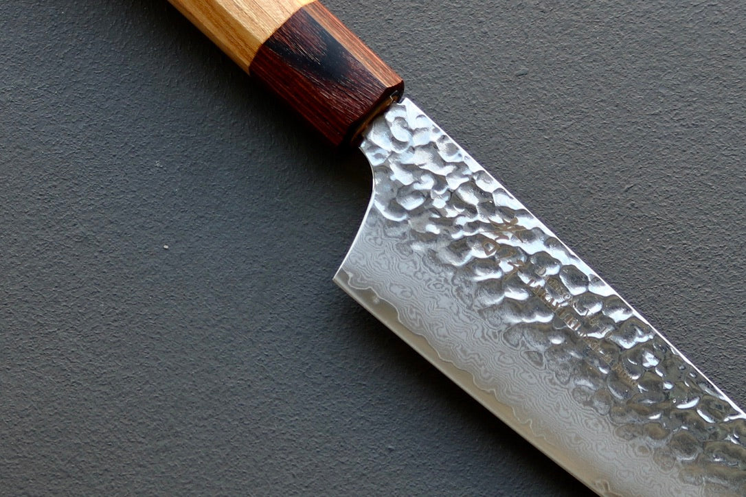 Sakai Takayuki 33 Layer Damascus Wa Kengata Santoku 170mm - Thecooksedge
