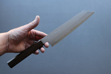 Yoshikazu Tanaka Blue1 Damascus Kiritsuke 210mm w/Black Oak Handle - Thecooksedge