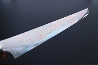 Nigara Hamono Rainbow Damascus Sakimaru Sujihiki 450mm - Thecooksedge