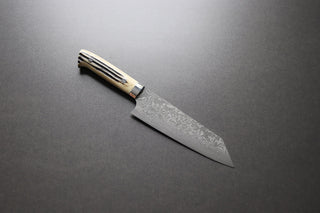 Takeshi Saji R2 Damascus Bunka 180mm Staghorn Handle - Thecooksedge