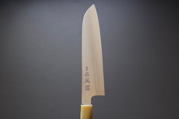 Sukenari ZDP189 Migaki Santoku 180mm w/Ebony Handle - Thecooksedge