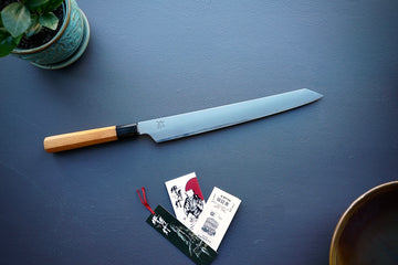 Itsuo Doi Homura Blue #2 Hien Kengata Yanagiba 300mm - Thecooksedge