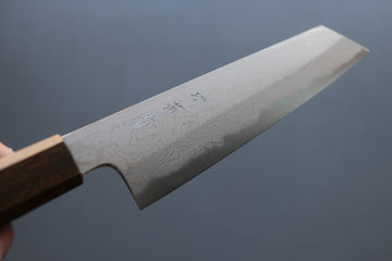 Yoshikazu Tanaka Blue1 Damascus Kiritsuke 210mm w/Black Oak Handle - Thecooksedge