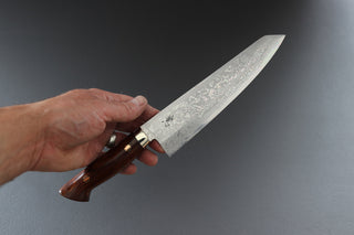 Yoshihiro Yauji Blue #2 Damascus Kiritsuke Gyuto 180mm - Thecooksedge
