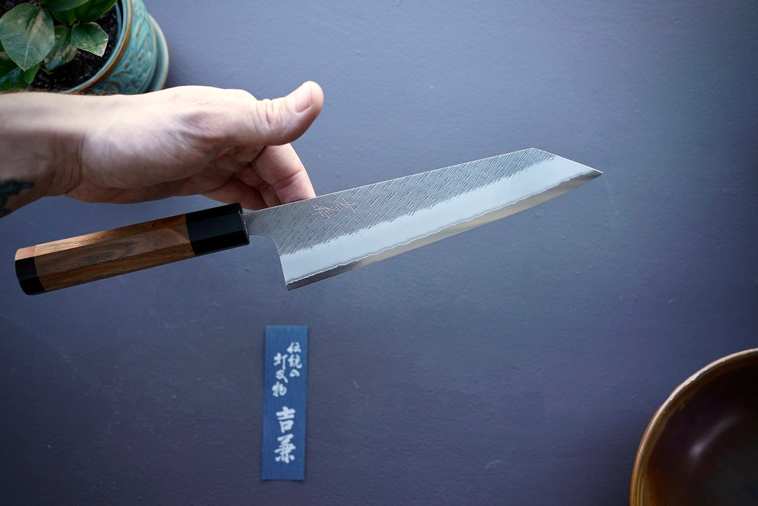 Yoshikane White #2 Kurouchi Tuschime Kiristuke Gyuto 210mm - Thecooksedge