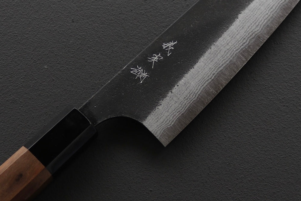Yoshimi Kato Damascus Kurouchi AS Bunka 170mm - Thecooksedge