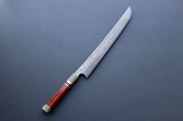 Nigara Hamono Silver3 Kurozome Sakimaru Yanagiba 330mm - Thecooksedge