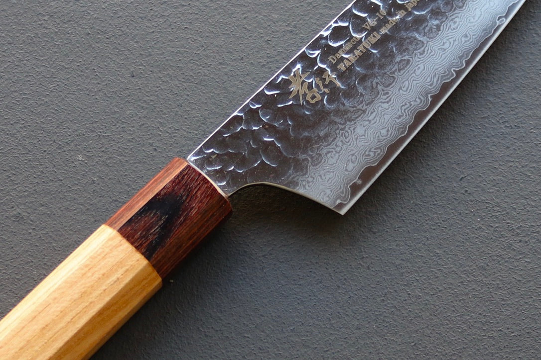Sakai Takayuki 33 Layer Damascus Wa Kengata Santoku 170mm - Thecooksedge