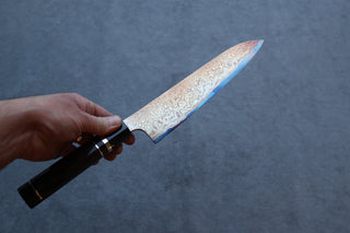 Nigara Hamono Aogami #2 Rainbow Damascus Gyuto 240mm - Thecooksedge