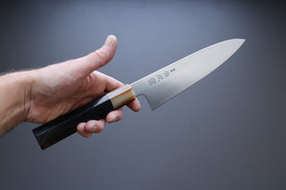 Sukenari ZDP189 Migaki Gyuto 200mm w/Ebony Handle - Thecooksedge